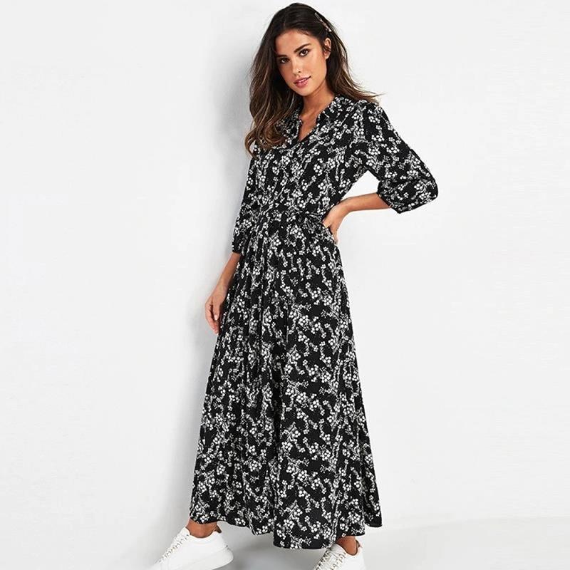 Fit And Flare Vintage Floral Print Boho Maxi Dress  Boots N Bags Heaven