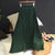 Flowy Solid Pleated Elastic High-Waist Vintage Maxi Skirts