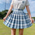 Korean High Waist Plaid Pleated Mini Skirt