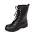 Low Heel Rivets Black Gothic Belted Boots