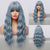 Lustrous Bluish Gray Trend Wavy Hair Wigs with Bangs