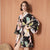 Luxurious Tropical Print Kimono Robe