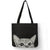 Monochrome Reusable Cute Kitty Cat Tote Bags