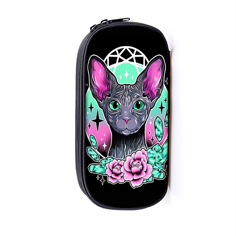 Multi Functional Sphynx Cat Print Pencil Case And Cosmetic Bag Boots