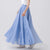 Pastel Color Elastic High Waist Pleated A-Line Maxi Skirts