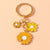 Cute Three Little Daisy Flower Enamel Charm Keychain