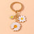 Cute Three Little Daisy Flower Enamel Charm Keychain