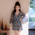 Flare Sleeve Boho Fashion Floral Print V-neck Women's Mini Dress