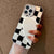 Matching Couple Checkered Love Heart Phone Case for iPhone