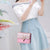 Sparkling Glitter Crossbody Bag with Heart Buckle and Gold Chain