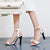 Ultra Stylish Glossy Ankle Strap Stiletto Heels with Bow Accent