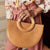 Crescent Shape Wooden Top Handle Shoulder Bag for Women