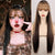 Half Pink and Black Two Tone Long Straight Ombre Hair Wigs