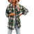 Classic Plaid Button-Down Long Sleeve Shirts for Women