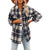 Classic Plaid Button-Down Long Sleeve Shirts for Women