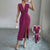 Flattering Women's Deep V-Neck Sleeveless Midi Dress with Slit