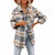 Classic Plaid Button-Down Long Sleeve Shirts for Women