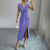 Flattering Women's Deep V-Neck Sleeveless Midi Dress with Slit