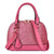 Glitter Finish Faux Leather Dome Satchel Bag with Adjustable Strap