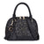 Glitter Finish Faux Leather Dome Satchel Bag with Adjustable Strap