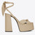 Women's Platform High Heels with Ankle Tie Straps and Bow Detail