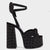 Women's Platform High Heels with Ankle Tie Straps and Bow Detail