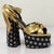 Women's Platform High Heels with Ankle Tie Straps and Bow Detail