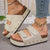 Cork-Style Studded Platform Wedge Sandals with Adjustable Strap