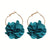 Delicate Flower-shaped Fabric Hoop Earrings for Women