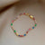 Women's Colorful Zircon Accents Necklace and Bracelet Jewelry