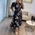 Plus Size Women's Floral Print Ruffle Hem Maxi Dress