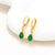 Solid Color Teardrop Zircon Hoop Earrings for Women