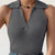 Solid Color Women's Summer Knit Collared Sleeveless Tank Top