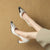 Women's Fashionable Two-Tone Pointed Toe High Heels Shoes