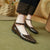 Crocodile Embossed T-strap Flat Shoes