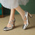 Women's Metallic Criss Cross Strap High Heels Shoes