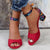 Women's Summer Floral Pattern High Heels Peep Toe Sandals
