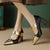 Women's Color Contrast T-Strap Design High Heels Shoes