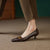 Vigorous Genuine Leather Pointed Toe Mid Heel Shoes