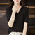 Casual Slim Fit Stripe Pattern V-neck Knitted Blouse for Women