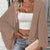 Women's Open-Front Crochet Knit Kimono Cardigan in Solid Colors