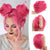 Bright Multicolor Claw Clip-In Mini Doughnut Bun with Drawstring