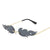 Rimless Women's Summer Must-Own Sunglasses with Fire Flame Design