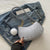 Quilted Mini Shoulder Bag with Fluffy Pom-Pom Charm