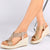 Women's Espadrille Wedge Sandals with Woven Design & Elastic Slingback