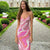 Abstract Geometric Pattern Spaghetti Strap Maxi Dress with Front Slit
