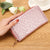 Trendy Metallic Leopard Pattern Long Wallets with Zipper Closure