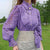 Women’s Classy Hollow-Out Flower Lace Stand Collar Long Sleeve Blouse