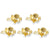 5pcs Elegant Golden Flower Hair Forks with Faux Pearl Accent