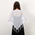 Summer Elegance Embroidered Lace Tassel Triangle Scarf for Women